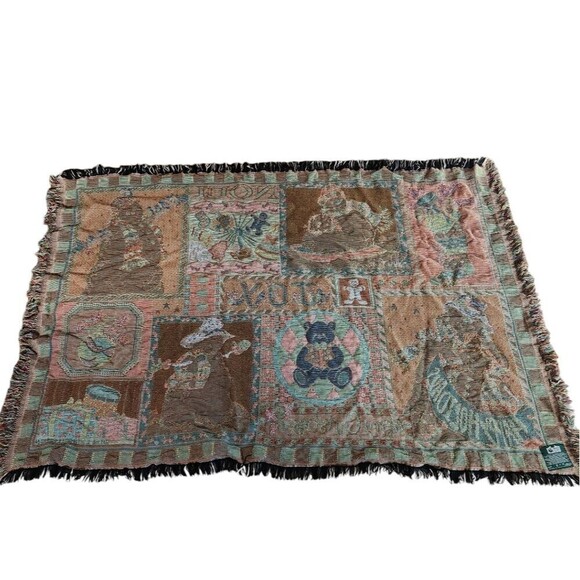 Vintage Goodwin Weavers Christmas Bear Holiday Tapestry Throw Blanket - Picture 4 of 7